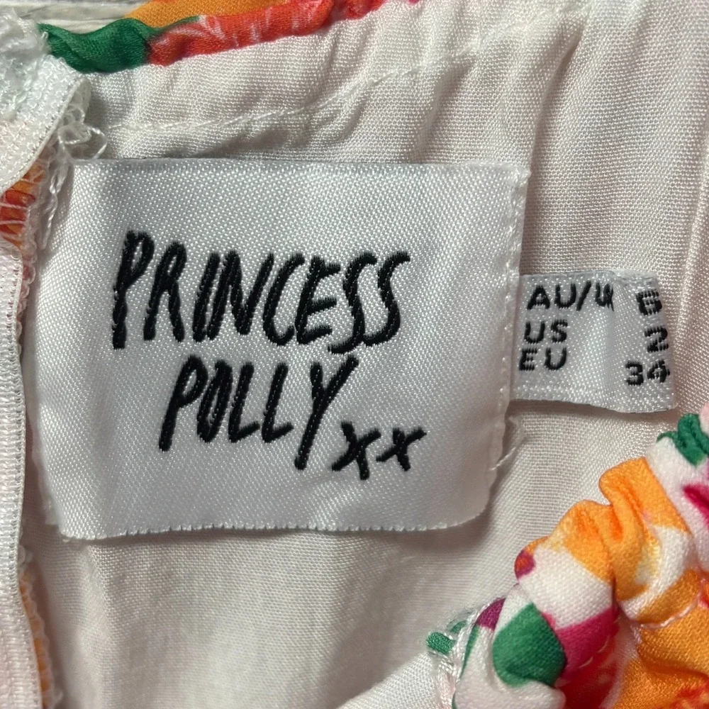 Princess Polly Barrett Mini Dress Multi Womens 2 Floral Ruched‎ Lower Impact - Picture 6 of 6